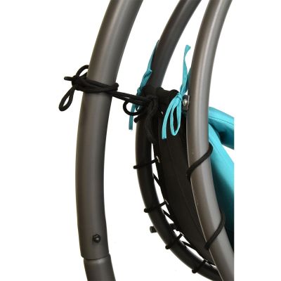 4. LIZBONA ROCKING CHAIR SWING WITH UMBRELLA 190X117X195CM GREY TURQUOISE