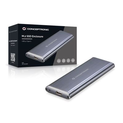 5. Conceptronic HDE01G Hard Drive Enclosure SSD Case Gray M.2