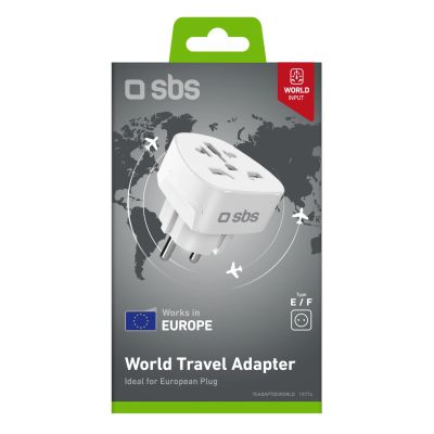 2. SBS Shucko/EU Travel Adapter - Universal - White