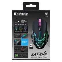 DEFENDER GAMING MOUSE KATANA GM-511 RF 3200DPI 7P BLACK 52511