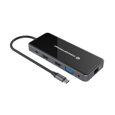 7. Conceptronic DONN15G - Docking Station - USB-C 3.2 Gen 1 - VGA, 2 x HDMI - GigE