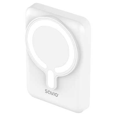 4. SAVIO POWERBANK 10000 MAH MAGNETIC WHITE BA-13