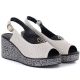 3. Women's leather wedge sandals with openwork beige S.Barski 7010