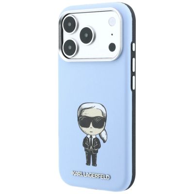 3. Karl Lagerfeld Smooth Ikonik Sketch MagSafe case for iPhone 18 Pro / 17 Pro - light blue
