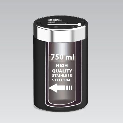 5. Food Thermos 750 ml MR-1649-75-BLACK MAESTRO