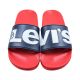 4. Levi's June L women's slides navy blue and red VPOL0239S-0290