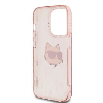 7. Karl Lagerfeld IML Choupette Head & Monogram case for iPhone 14 Pro Max - pink