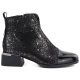 6. Women's leather ankle boots with heels in black and silver D&A S.Barski LZ62-2043