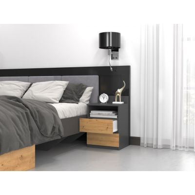 5. M1 bedside table 40x32xH59 anthracite/artisan