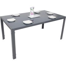 GARDEN TABLE 150x90x73CM DARK GREY