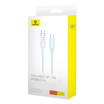 8. Baseus Explorer 100W USB-C - USB-C Cable with Intelligent Temperature Sensor 1m - Blue