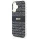 6. DKNY Repeat Texture Pattern With Stripe iPhone 16 Case - Black