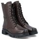 4. Women's leather ankle boots, insulated, brown