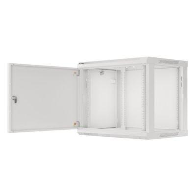 4. Rack installation cabinet, wall-mounted, 19" 9U, 600x450, gray, metal door, LANBERG (Flat Pack)