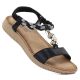 Women's black elastic strap sandals S.Barski KV61-6051