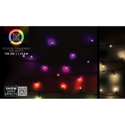 23. CHRISTMAS TREE LIGHTS 198 LED RGBW LIGHT CHAIN WITH REMOTE CONTROL