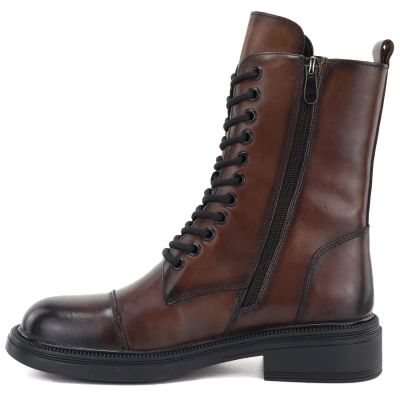 3. Brown Women’s Leather Worker Boots Artiker 59C1207
