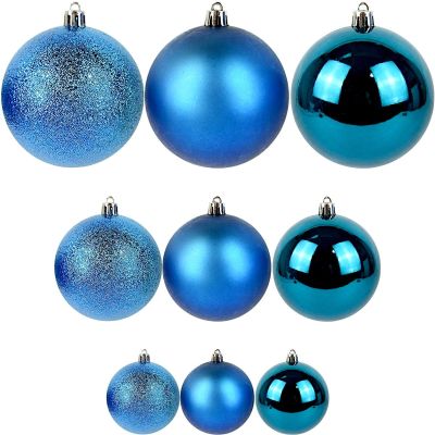 2. DECORATIVE PLASTIC BAUBLE SAFE 46 PCS BLUE MICA