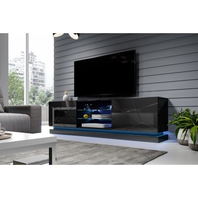5. TV cabinet QIU 200 MDF gloss black/gloss black