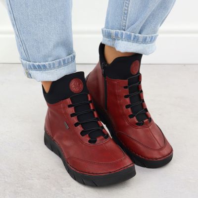 7. Women's insulated black ankle boots Rieker 55069-35