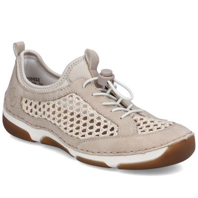 Women's comfortable openwork shoes, beige, Rieker 55960-60
