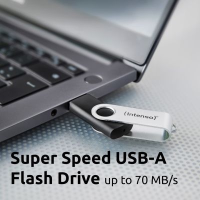 6. Intenso USB 256GB OFFICE LINE 3.2 Gen1 Silver-Black USB Flash Drive USB Type-A 3.2 Gen 1 (3.1 Gen 1) Black, Silver