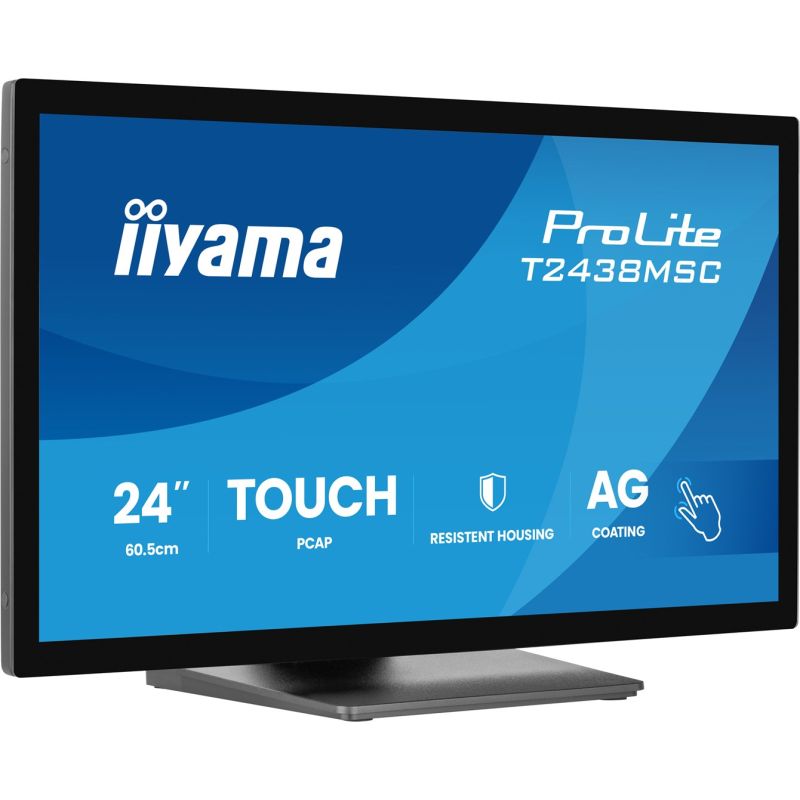 2. iiyama ProLite T2438MSC-B2 computer monitor 60.5 cm (23.8") 1920 x 1080 px Full HD LED Touchscreen Black