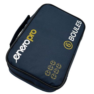 8. 6-PIECE PETANQUE BALLS - BLACK BOULE, ENERO PRO COVER