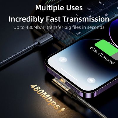 11. Joyroom Gaming Cable S-UL012A6 Lightning (angled) / USB-A (straight) 2.4A 1.2 m - blue