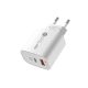 2. A6MaxL 20W USB-A USB-C Wall Charger with 1m USB-C - Lightning Cable - White