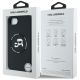 8. Karl Lagerfeld Liquid Silicone Karl & Choupette Heads Case with MagSafe for iPhone 16e - Black