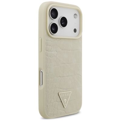 4. Guess Croco Triangle Logo MagSafe case for iPhone 17 Pro - gold