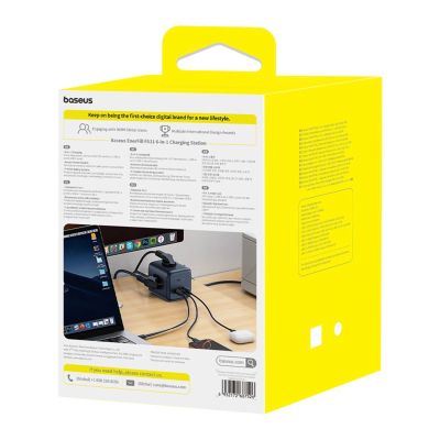 9. Baseus EnerFill FA11 67W Power Strip, USB-A + USB-C Cube + 3 x EU Socket 1.5m - Black