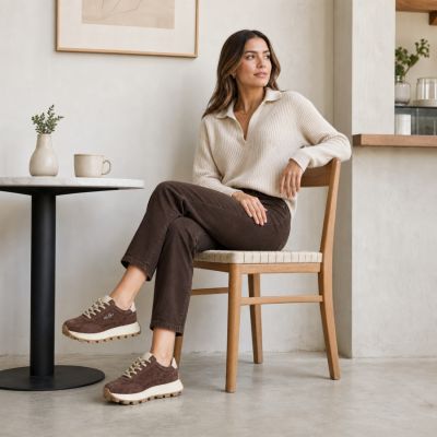 9. Leather platform sneakers brown Filippo DP7498
