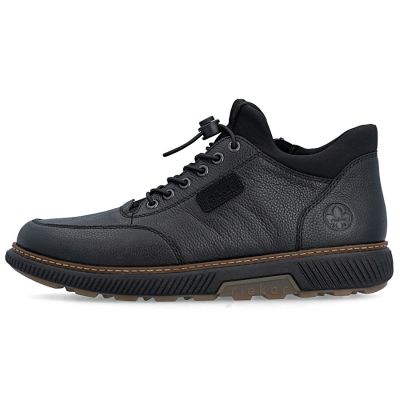 3. Men's leather ankle boots, warm and comfortable, black, Rieker B3356-00