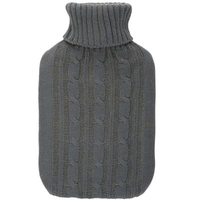 12. ALPINA Rubber Hot Water Bottle with Cover, 1.7 L, Grey