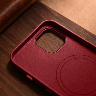 19. iCarer Case Leather case cover made of natural leather for iPhone 14 Plus red (compatible with MagSafe)