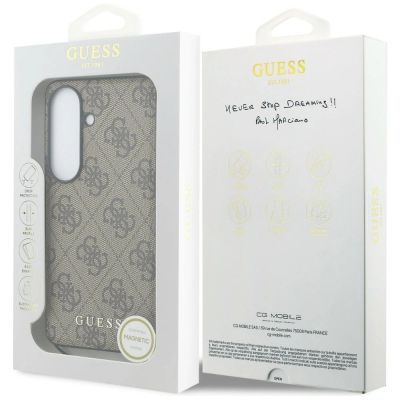 7. Guess 4G Classic Logo Charm MagSafe Case for Samsung Galaxy S26 - Brown