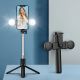 8. Selfie stick WR1YXS telescopic tripod 0.71m with round lamp - black