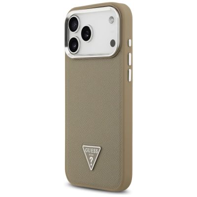 2. Guess Grained Triangle Logo MagSafe case for iPhone 17 Pro Max - brown