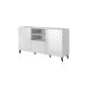 ABETO chest of drawers 150x42x82 white/white gloss