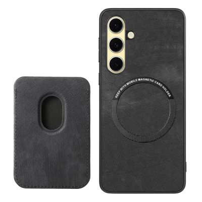 3. Samsung Galaxy A56 5G Faux Leather Case with Detachable Card Holder, MagSafe Compatible - Black