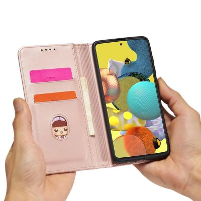12. Magnet Card Case Case for Samsung Galaxy A12 5G Pouch Wallet Card Holder Pink