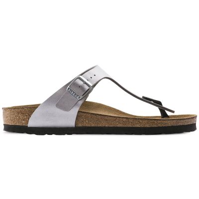 8. Birkenstock Gizeh Birko-Flor women's flip-flops silver regular wide (0043851)