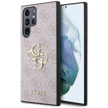 Guess 4G Big Metal Logo Case for Samsung Galaxy S24 Ultra - Pink
