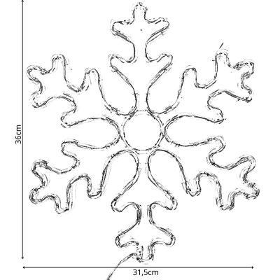 5. DECORATIVE HANGING SNOWFLAKE 31.5 x 36 CM 60LED RGB TIMER USB