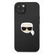 3. Karl Lagerfeld Leather Ikonik Karl's Head Metal Case for iPhone 13 mini - Black