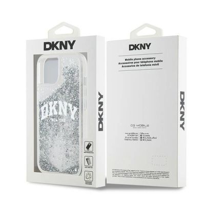 8. DKNY Liquid Glitter Big Logo case for iPhone 15 / 14 / 13 - white