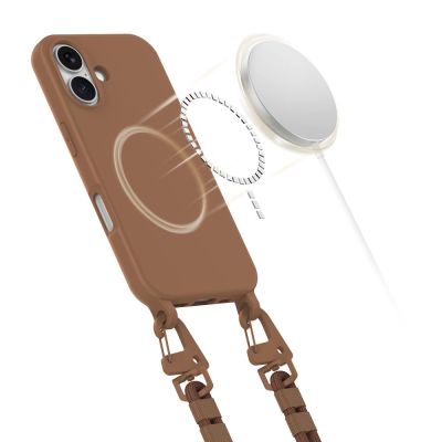4. Tech-Protect MagNecklace MagSafe case with lanyard for iPhone 16 - brown