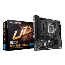 Gigabyte H610M D3H WIFI DDR4 motherboard | Intel processor family | LGA1700 processor socket | Supported hard drive interfaces SATA, M.2 | Number of SATA connectors: 4